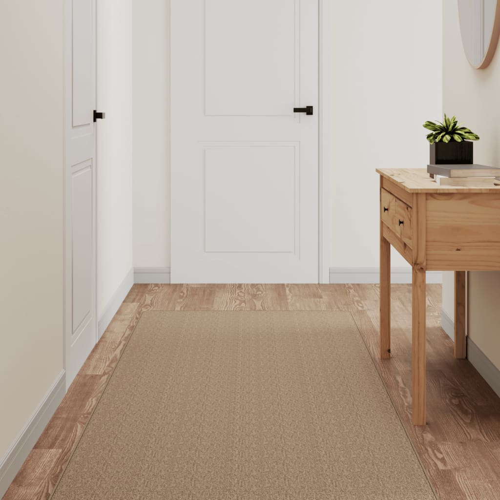 Vetonek Alfombra de pasillo con aspecto de sisal color arena 80x250 cm