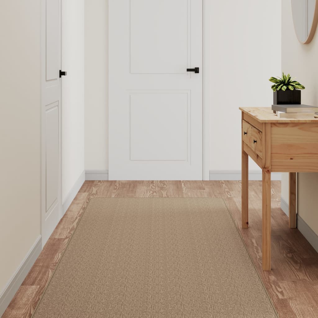 Vetonek Alfombra de pasillo con aspecto de sisal color arena 80x300 cm