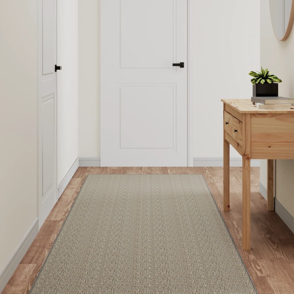 Vetonek Alfombra de pasillo con aspecto de sisal plateada 80x250 cm