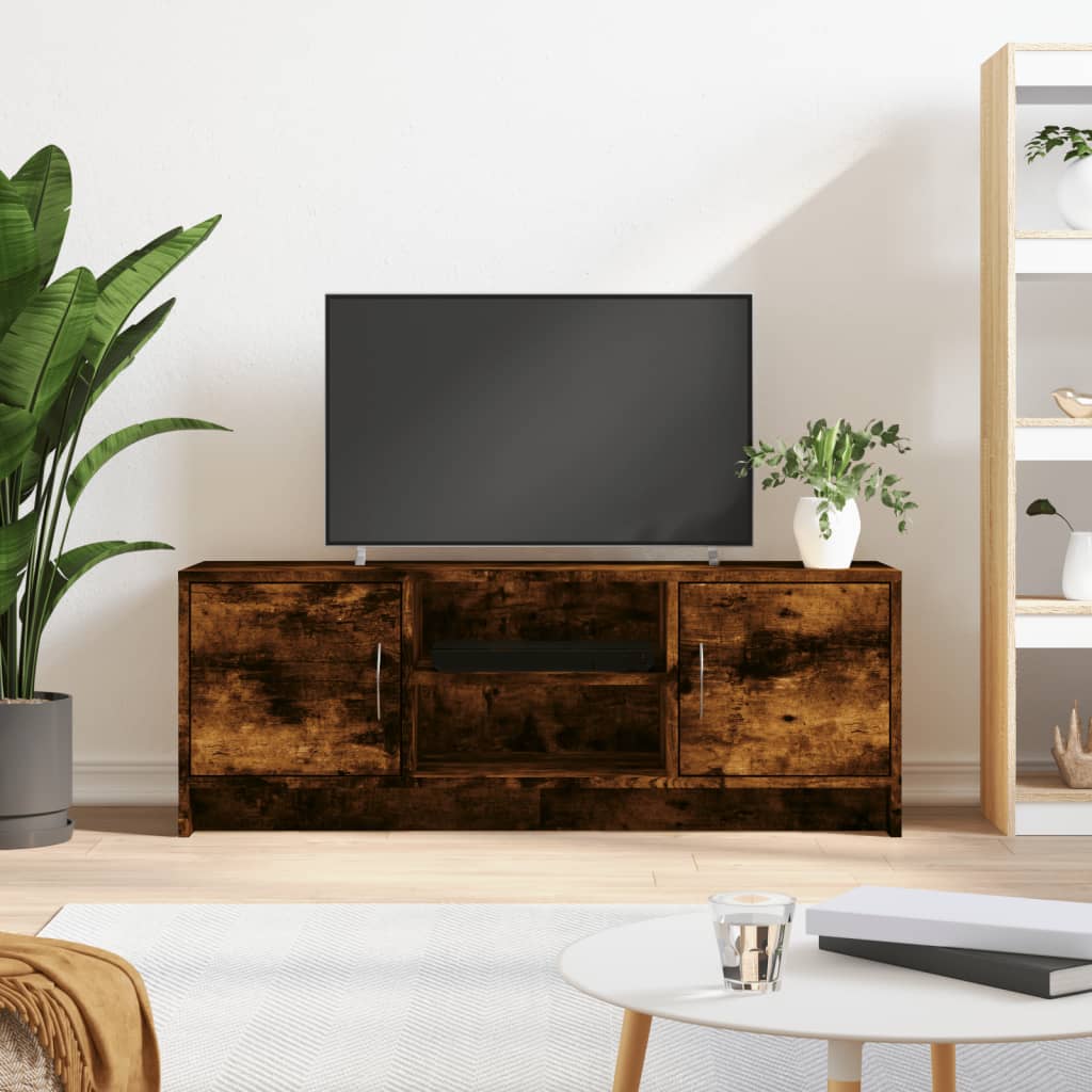 Vetonek Mueble de TV madera de ingeniería roble ahumado 102x30x37,5 cm