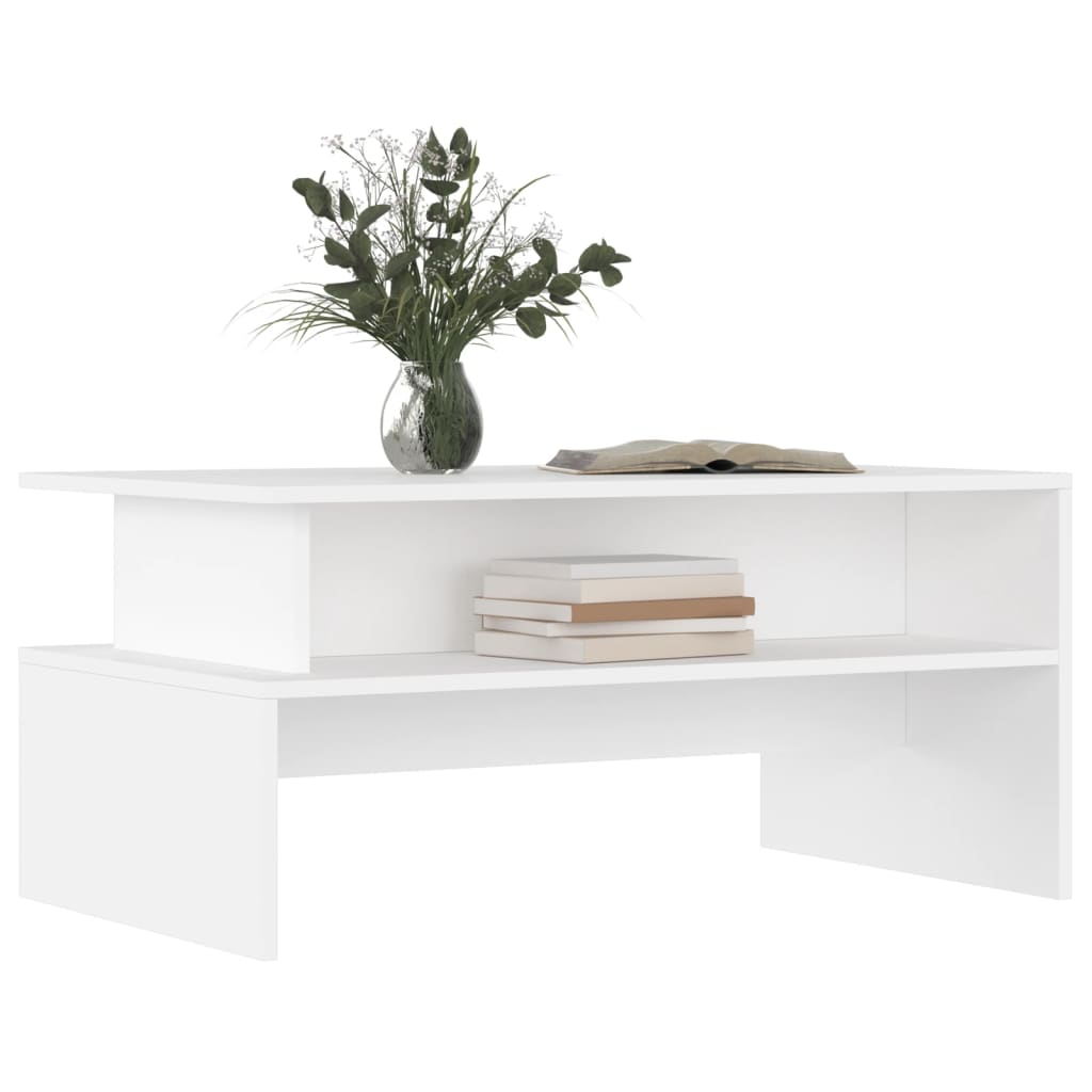 White Engineering Wood Center Table 90x55x42.5 cm