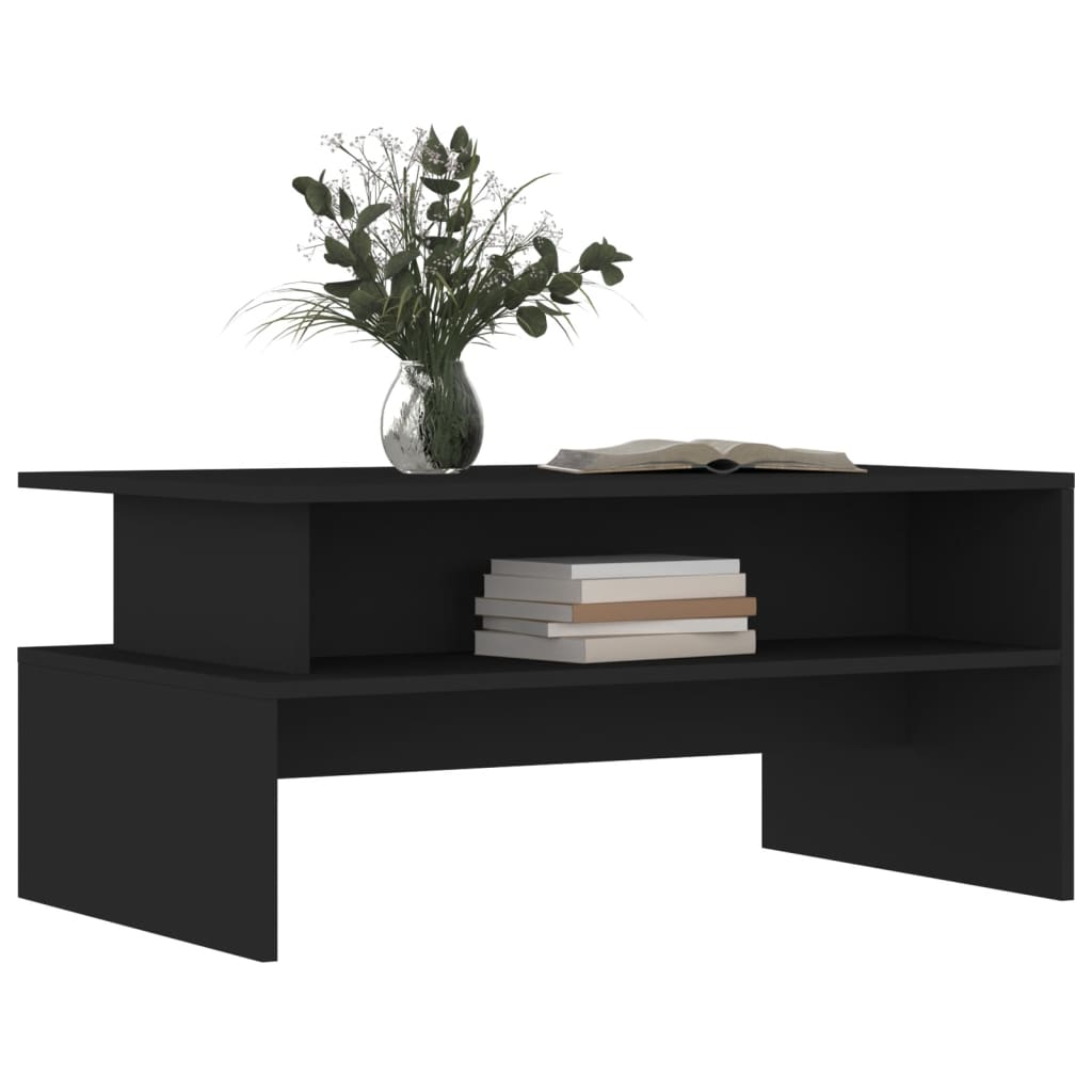 Black Engineering Wood Center Table 90x55x42.5 cm