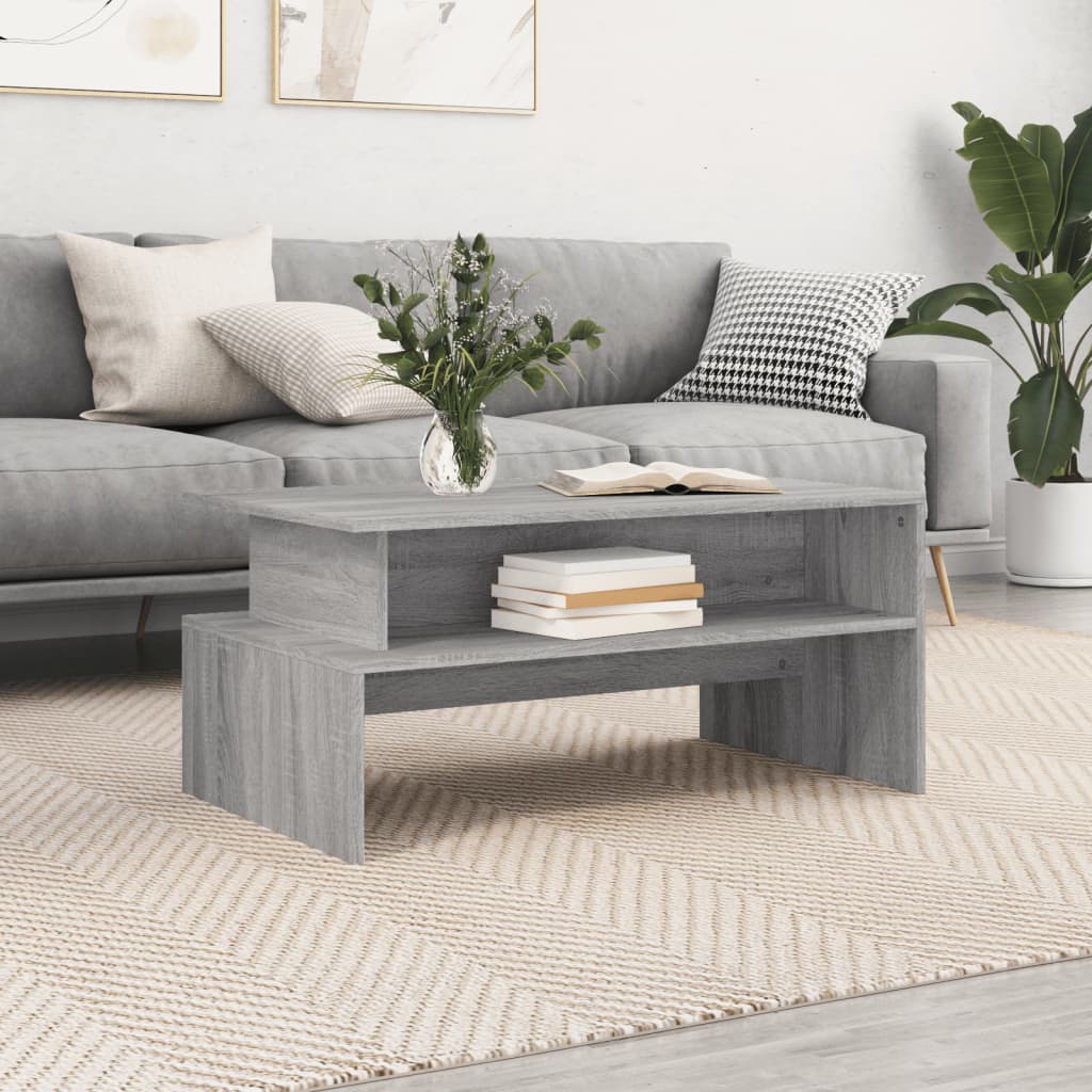 Vetonek Mesa de centro madera de ingeniería gris Sonoma 90x55x42,5 cm