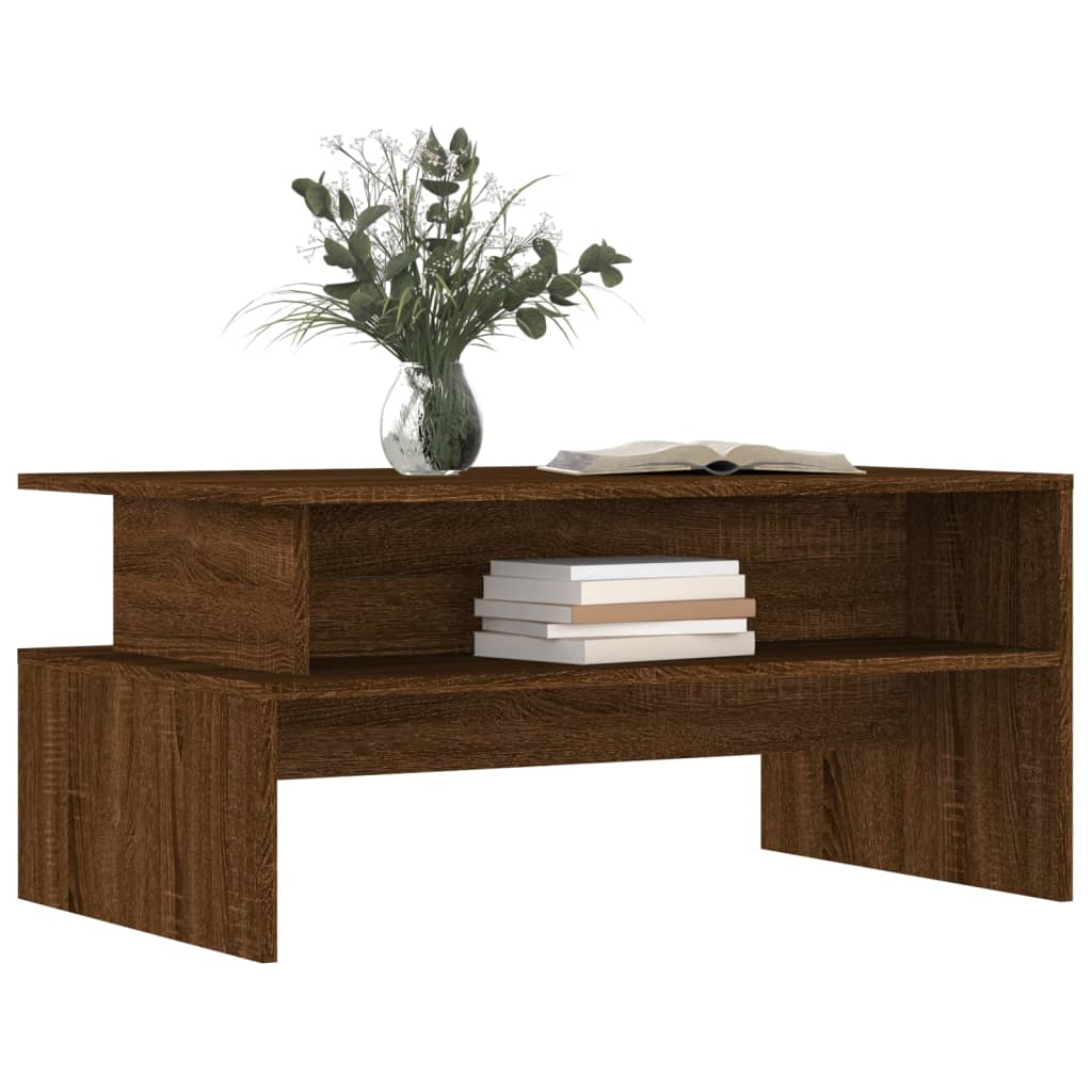 Brown Engineering Wood Center Table 90x55x42.5 cm