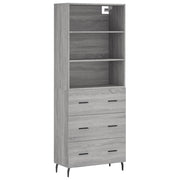 Aparador alto madera contrachapada gris sonoma 69,5x34x180 cm V7707 Vetonek