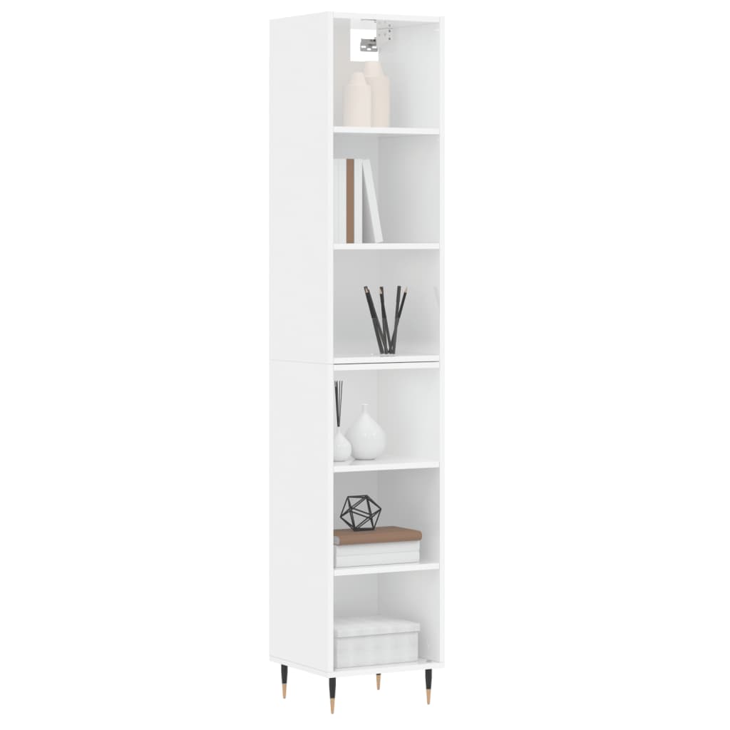 Bright tall white sideboard 34.5x32,5x180 cm