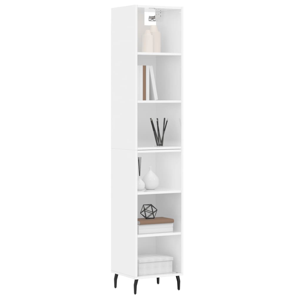 Bright tall white sideboard 34.5x32,5x180 cm