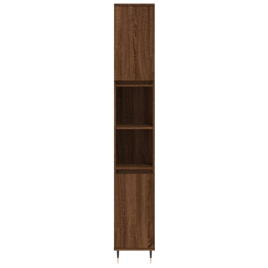 Set de muebles baño 3 pzas madera roble marrón vidaXL