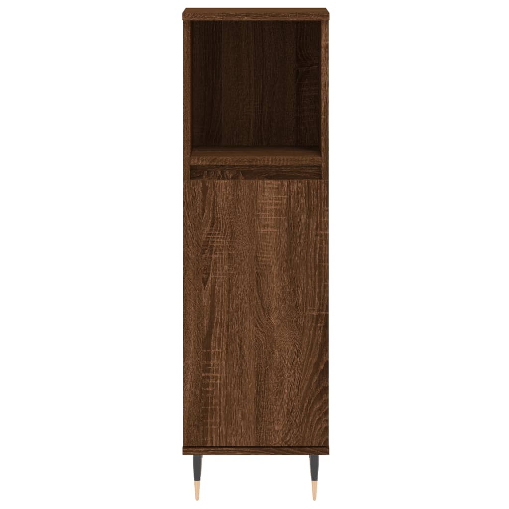 Set de muebles baño 3 pzas madera roble marrón vidaXL