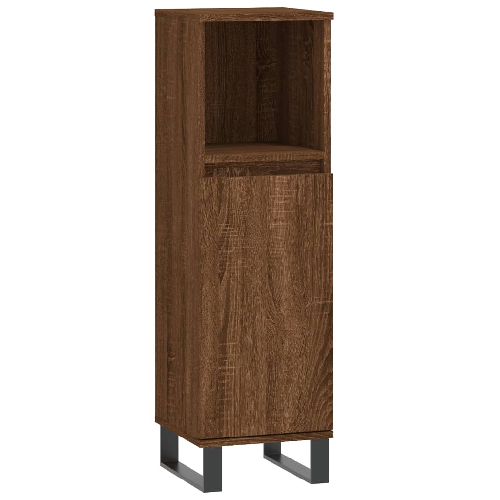 Set de muebles baño 3 pzas madera roble marrón vidaXL