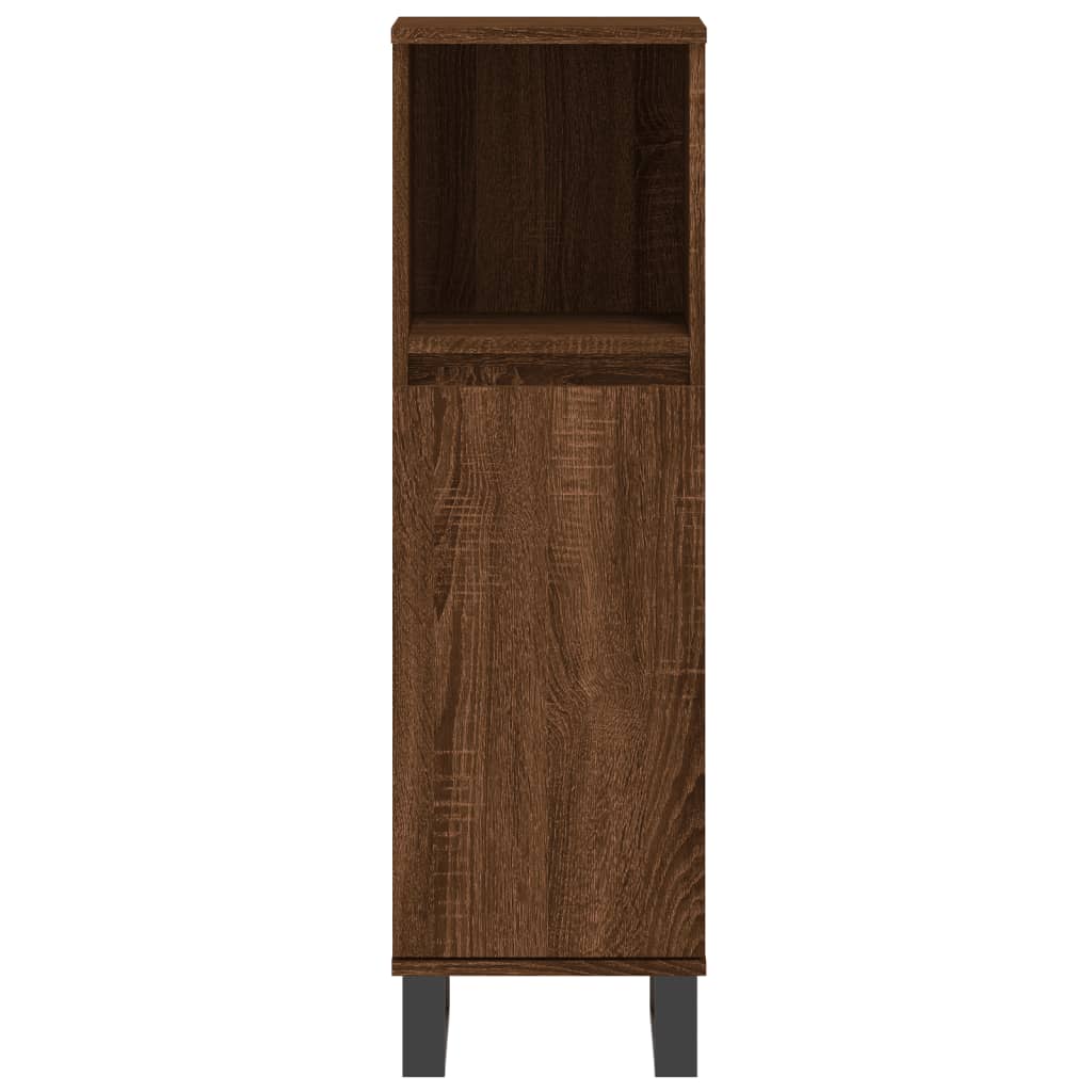 Set de muebles baño 3 pzas madera roble marrón vidaXL