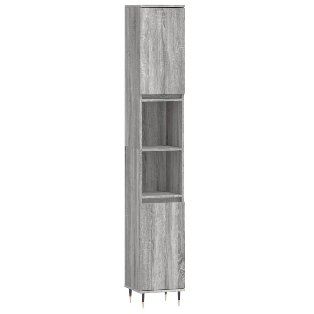 Set de muebles de baño 3 pzas madera gris Nexus - Vetonek