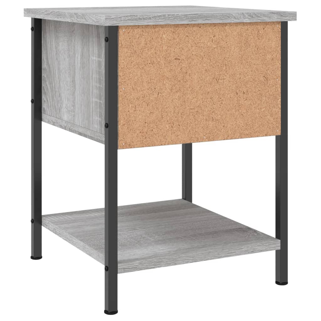 Mesita de noche madera de ingeniería gris Sonoma 34x35,5x45 cm vidaXL