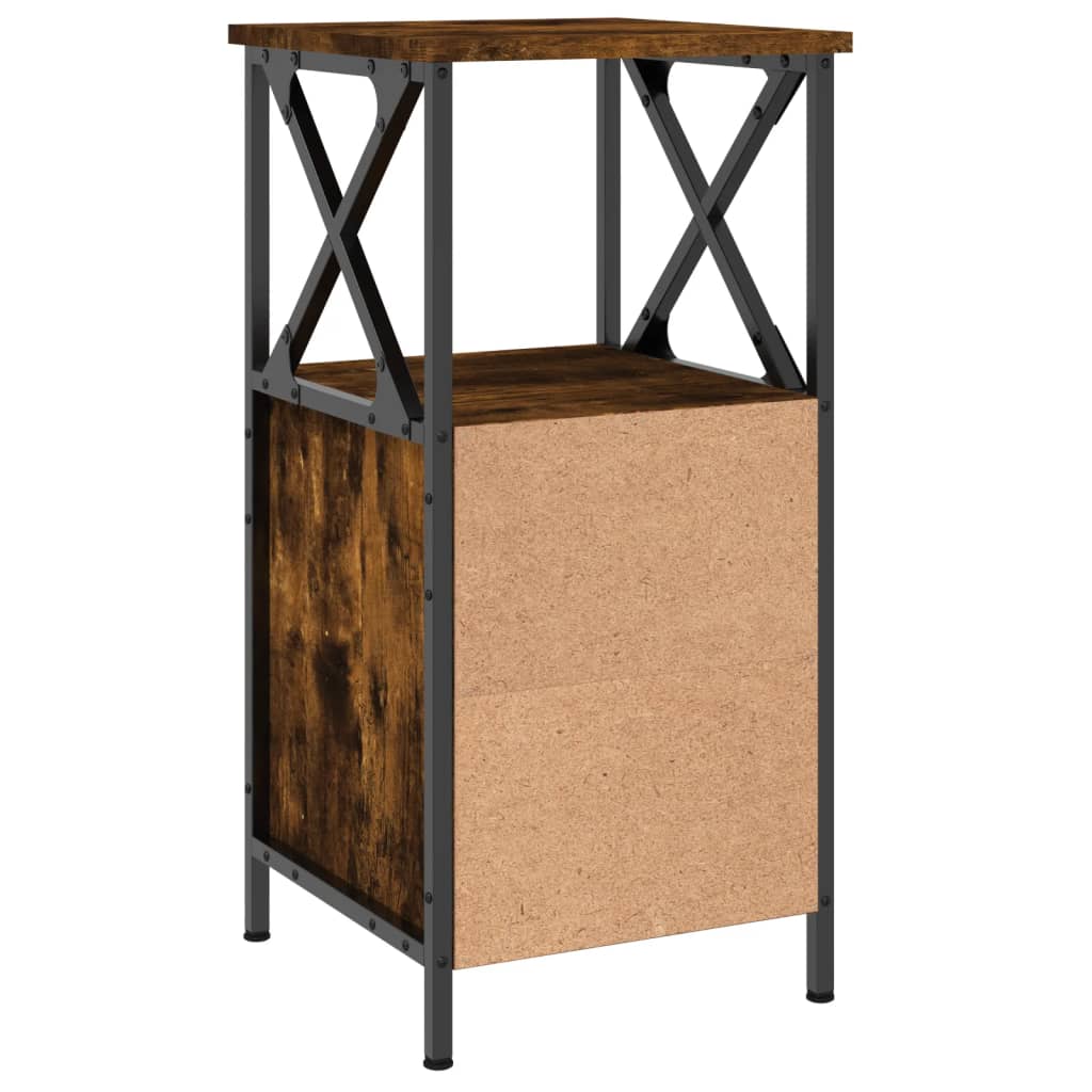 Mesita noche 2 uds madera sintetizada Nexus roble ahumado 34x35,5x70cm - Vetonek