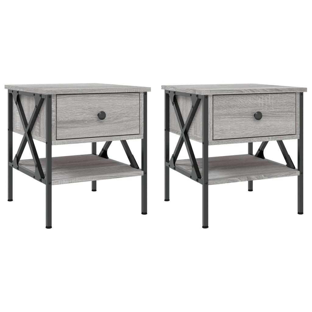 Mesita de noche 2 uds madera sintetizada Nexus gris Sonoma 40x42x45 cm vidaXL