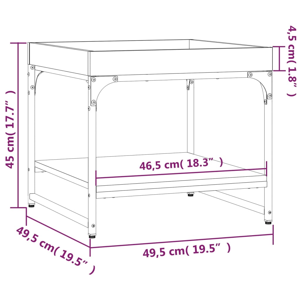 Taula del centre de fusta Sonoma 49.5x49.5x45 cm