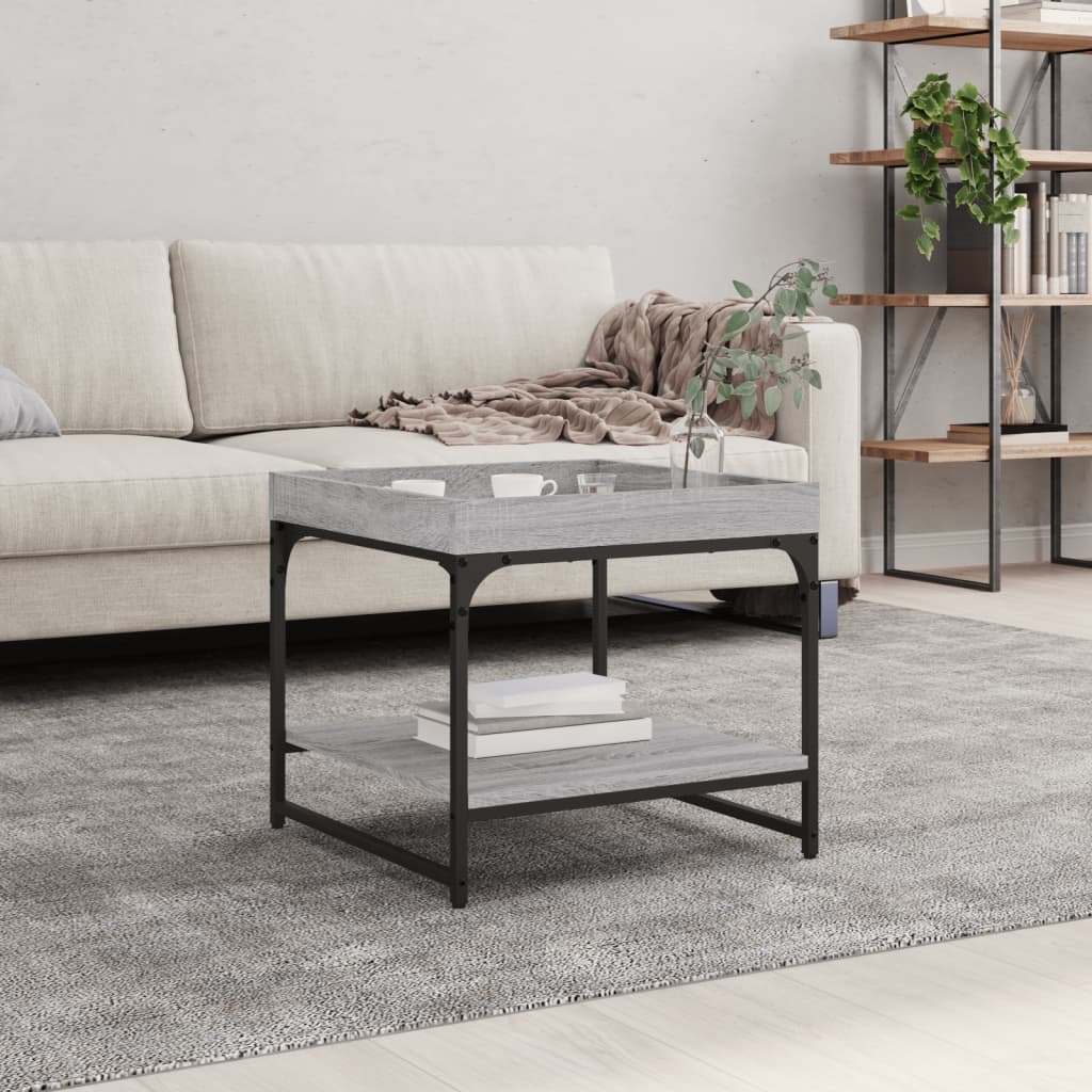 Vetonek Mesa de centro madera de ingeniería gris Sonoma 49,5x49,5x45 cm