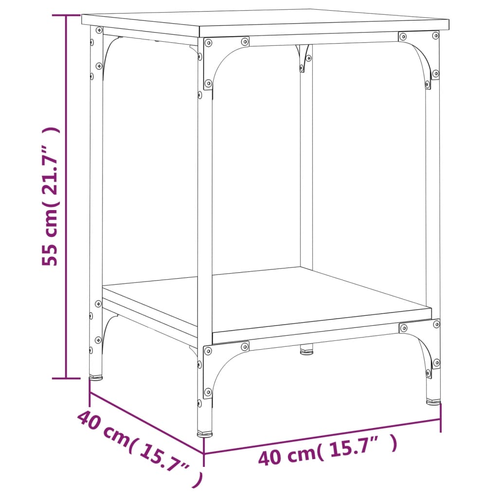 Mesa de centro madera de ingeniería negro 40x40x55 cm vidaXL