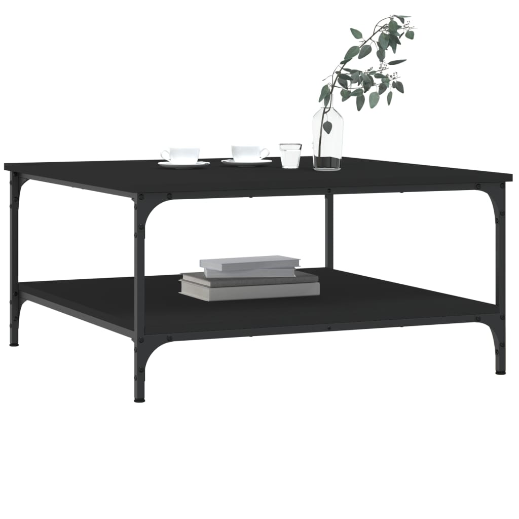 Black Engineering Wooden Table 80x80x40 cm