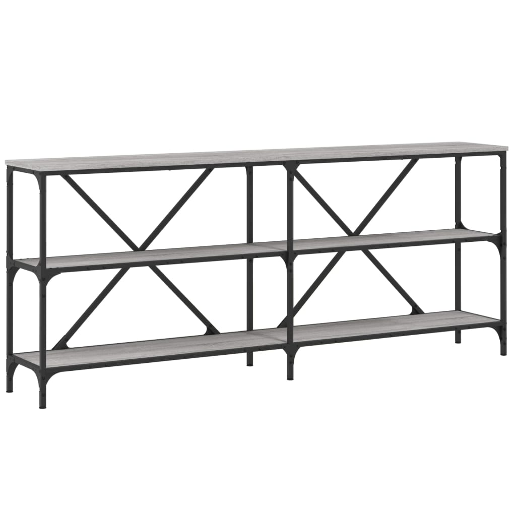 Mesa consola hierro y madera sintetizada Nexus gris Sonoma 180x30x75cm vidaXL