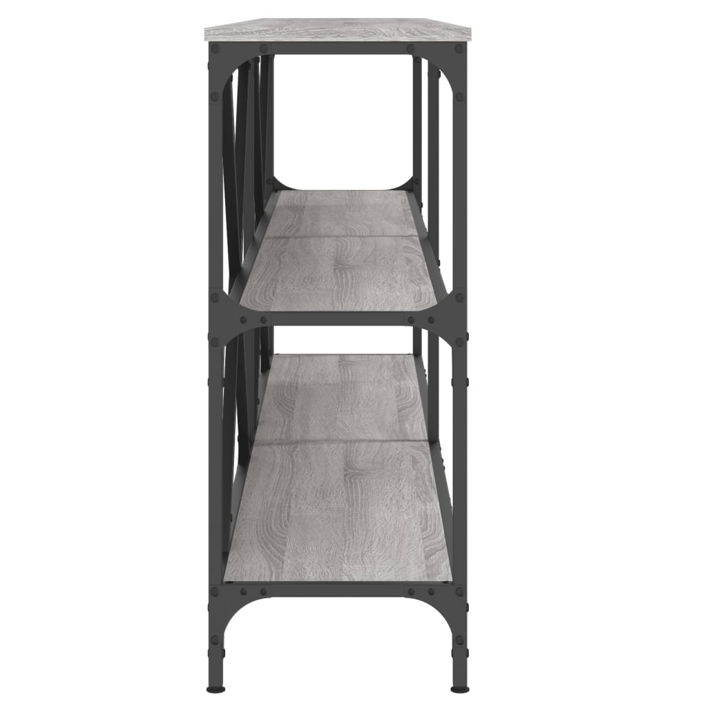 Mesa consola hierro y madera sintetizada Nexus gris Sonoma 180x30x75cm vidaXL