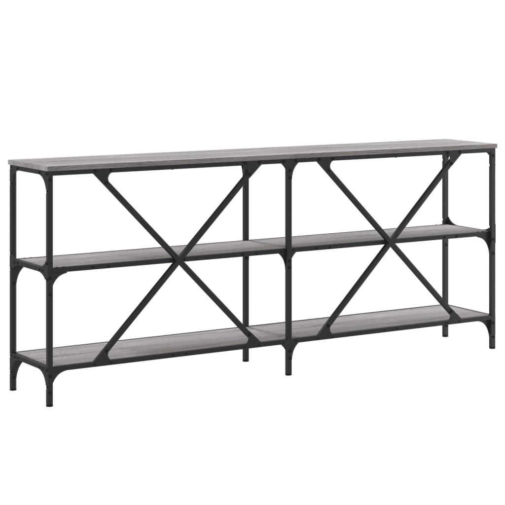 Mesa consola hierro y madera sintetizada Nexus gris Sonoma 180x30x75cm vidaXL