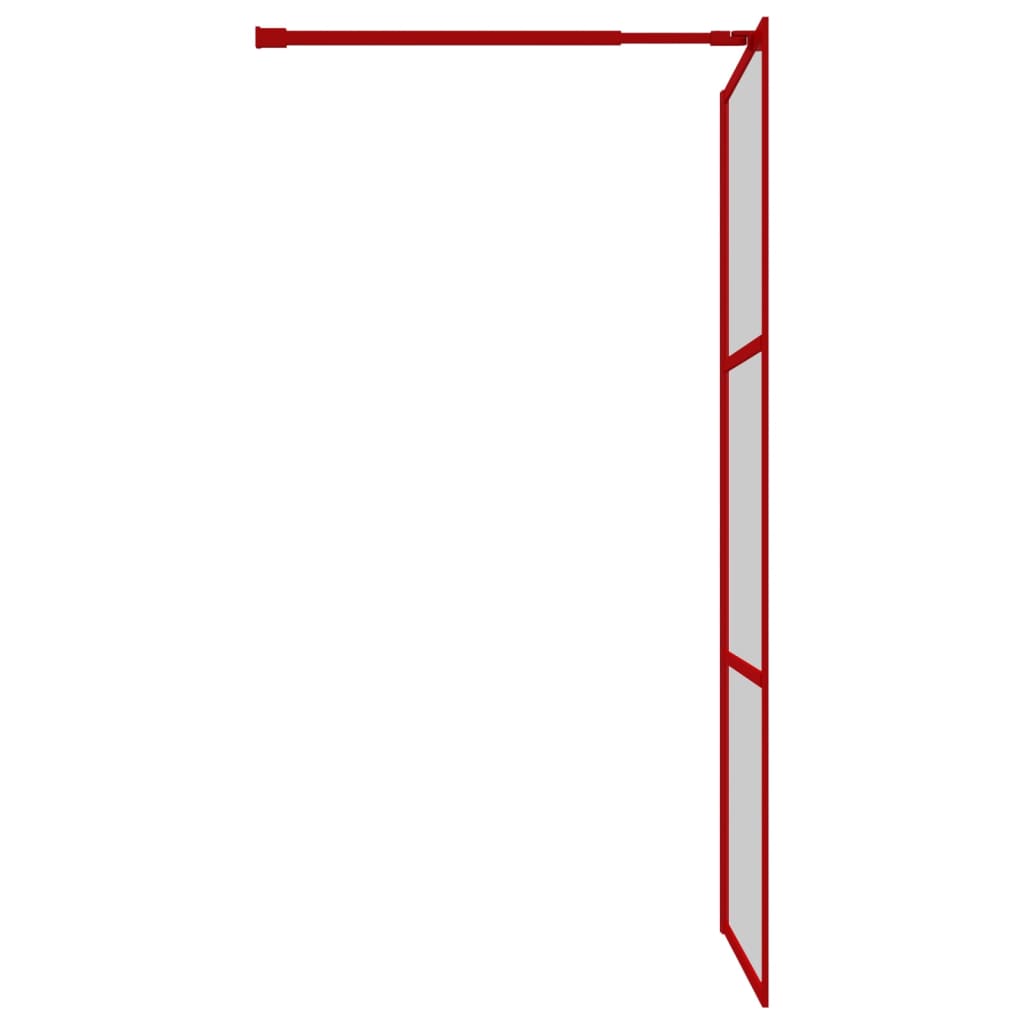 Mampara puerta de ducha vidrio transparente ESG rojo 100x195 cm vidaXL