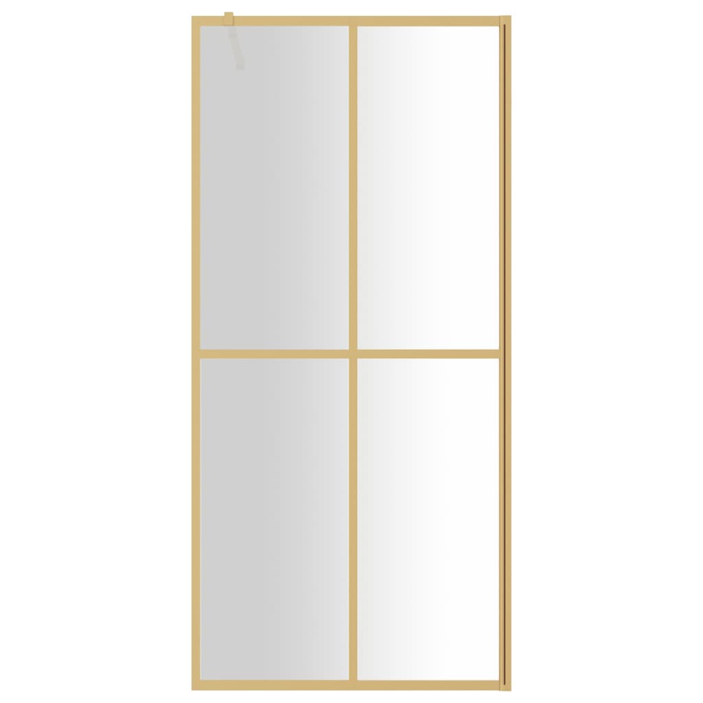 Mampara puerta de ducha vidrio transparente ESG dorado 80x195cm vidaXL