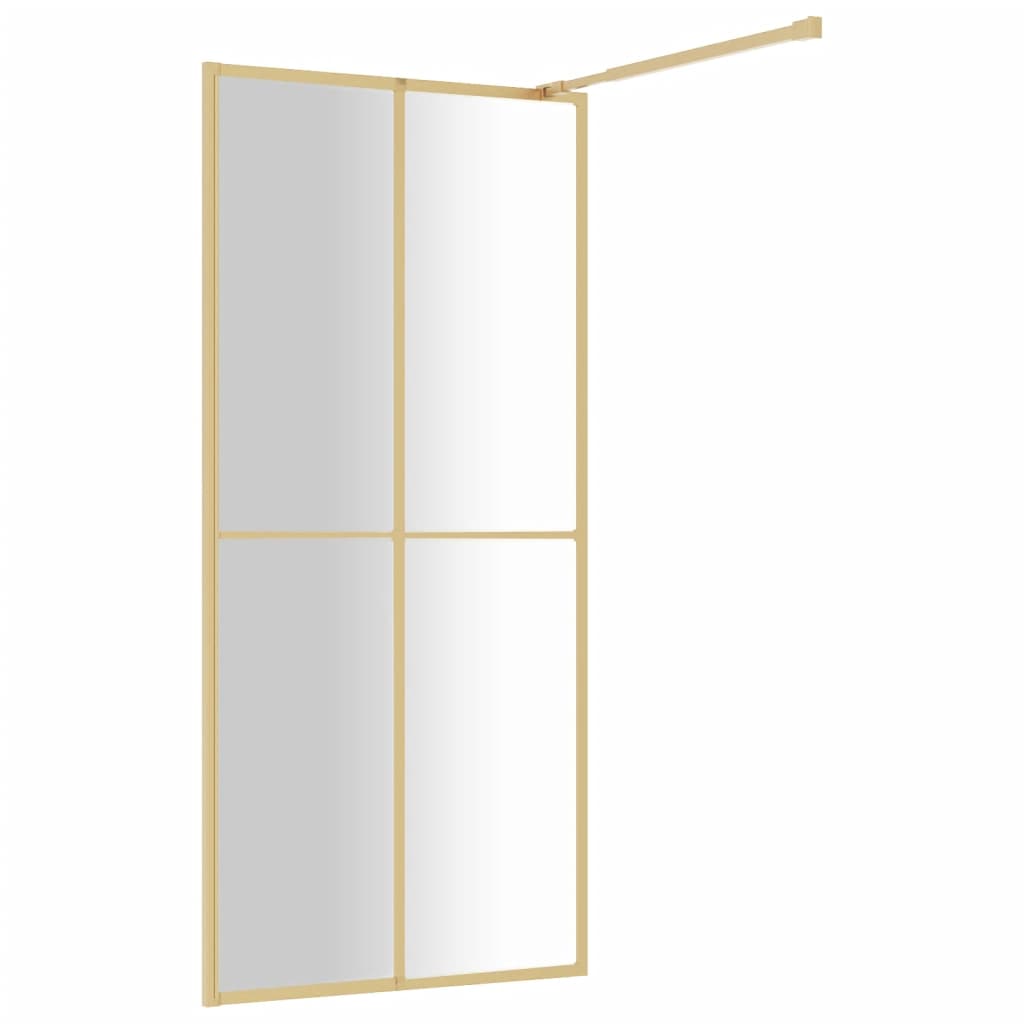 Mampara puerta de ducha vidrio transparente ESG dorado 80x195cm vidaXL