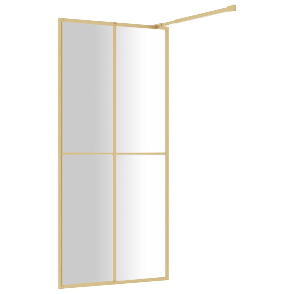 Mampara puerta de ducha vidrio transparente ESG dorado 90x195cm vidaXL