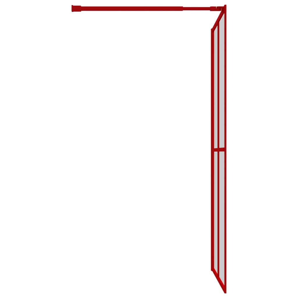 Mampara puerta de ducha vidrio transparente ESG rojo 118x195 cm vidaXL