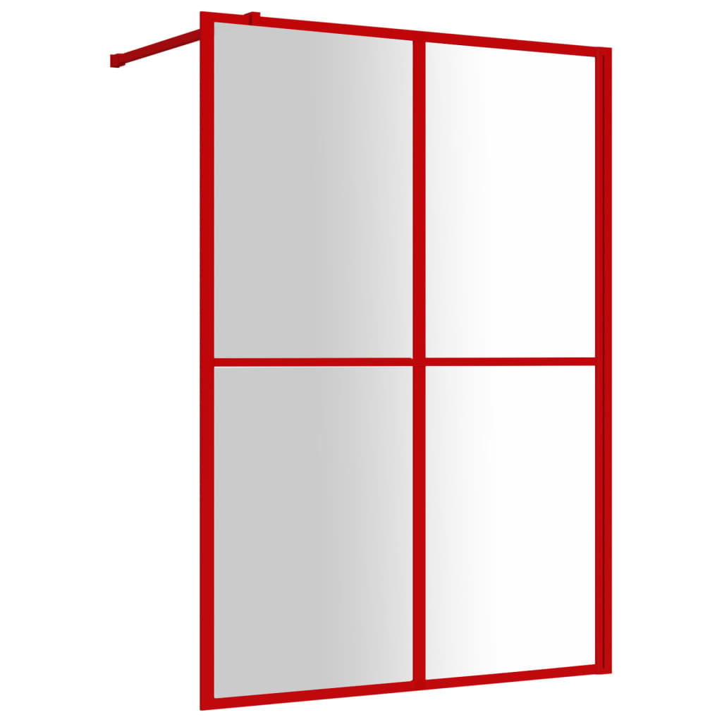 Mampara puerta de ducha vidrio transparente ESG rojo 140x195 cm vidaXL