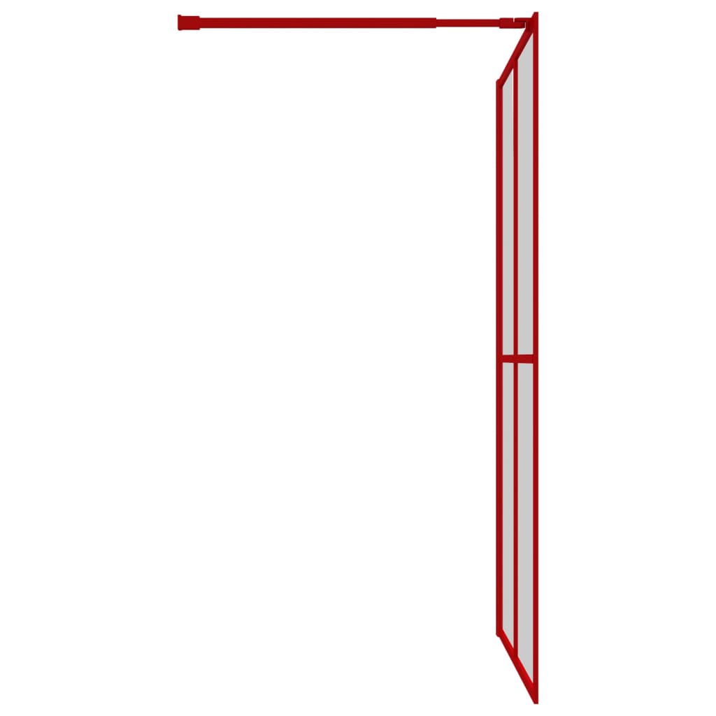 Mampara puerta de ducha vidrio transparente ESG rojo 140x195 cm vidaXL