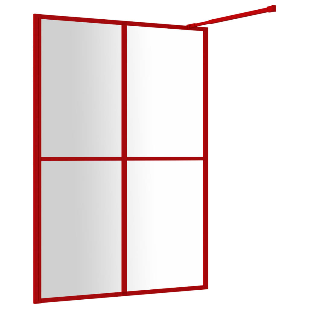 Mampara puerta de ducha vidrio transparente ESG rojo 140x195 cm vidaXL