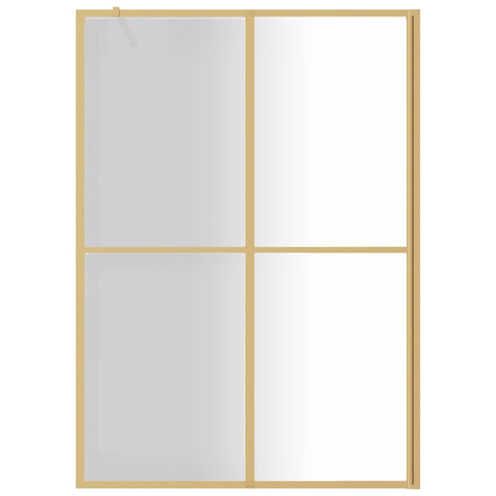 Mampara puerta ducha vidrio transparente ESG dorado 140x195 cm vidaXL