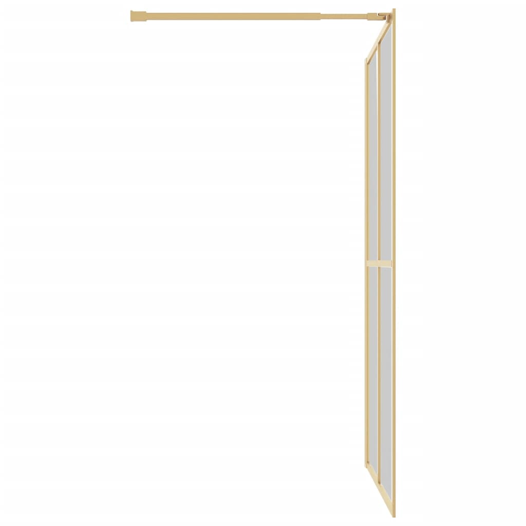 Mampara puerta ducha vidrio transparente ESG dorado 140x195 cm vidaXL