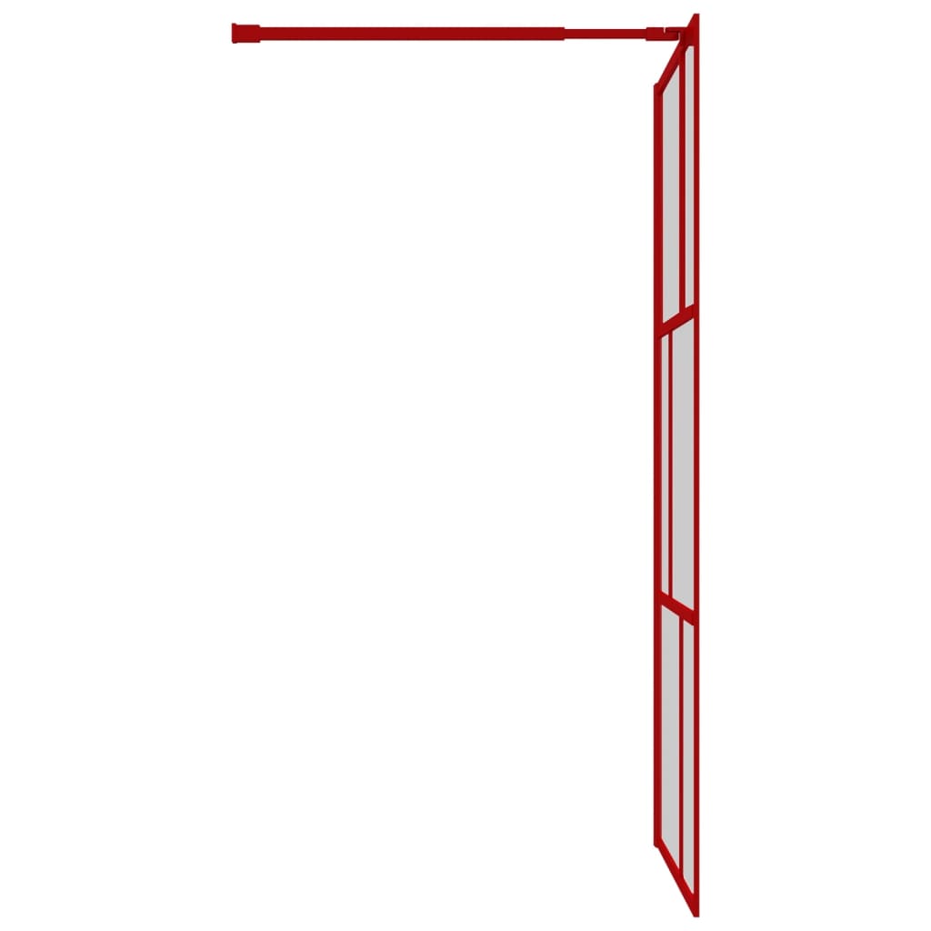 Mampara puerta de ducha vidrio transparente ESG rojo 115x195 cm vidaXL