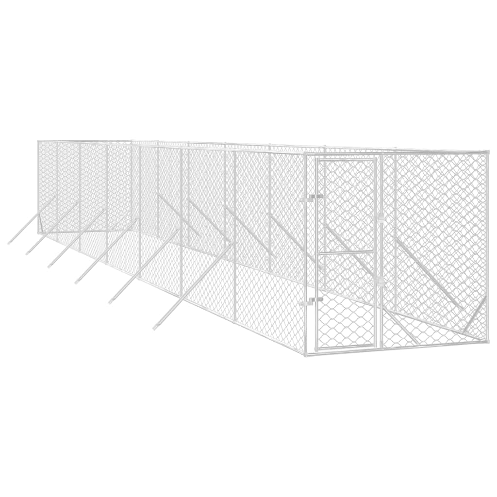 Perrera de exterior acero galvanizado plateado 2x14x2 m vidaXL