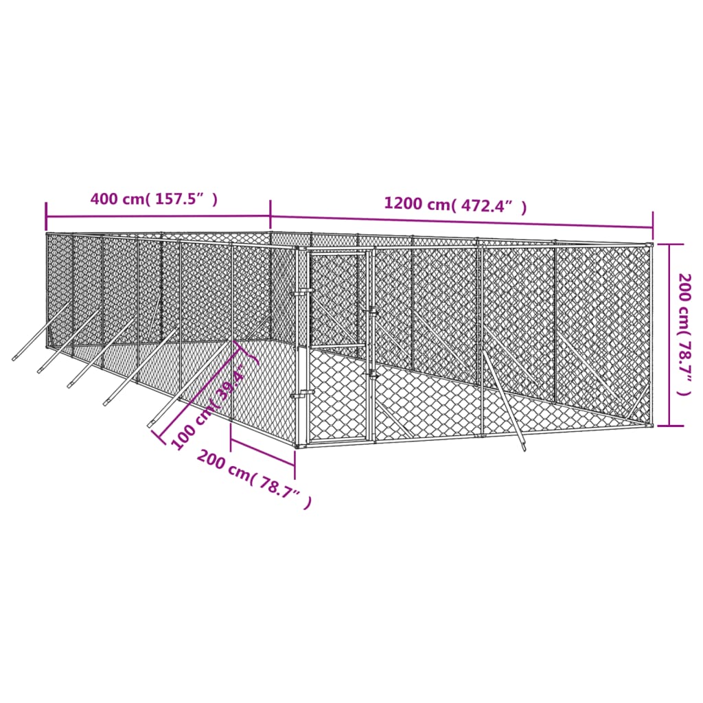 Exterior of exterior galvanized steel 4x12x2 m v57