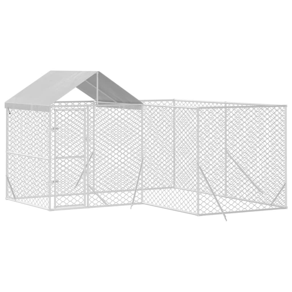 Exterior kennel with galvanized steel 4x4x2.5 m silver