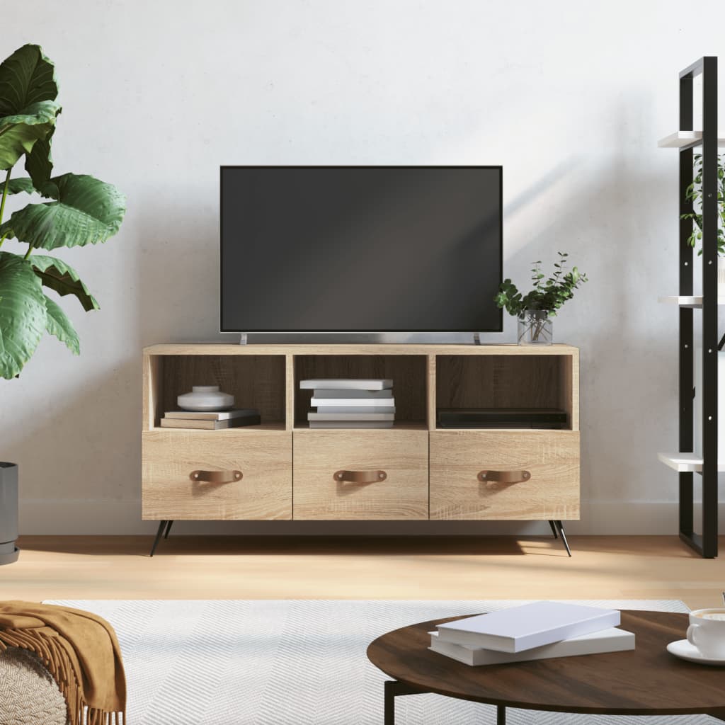 Vetonek Mueble de TV madera de ingeniería roble Sonoma 102x36x50 cm