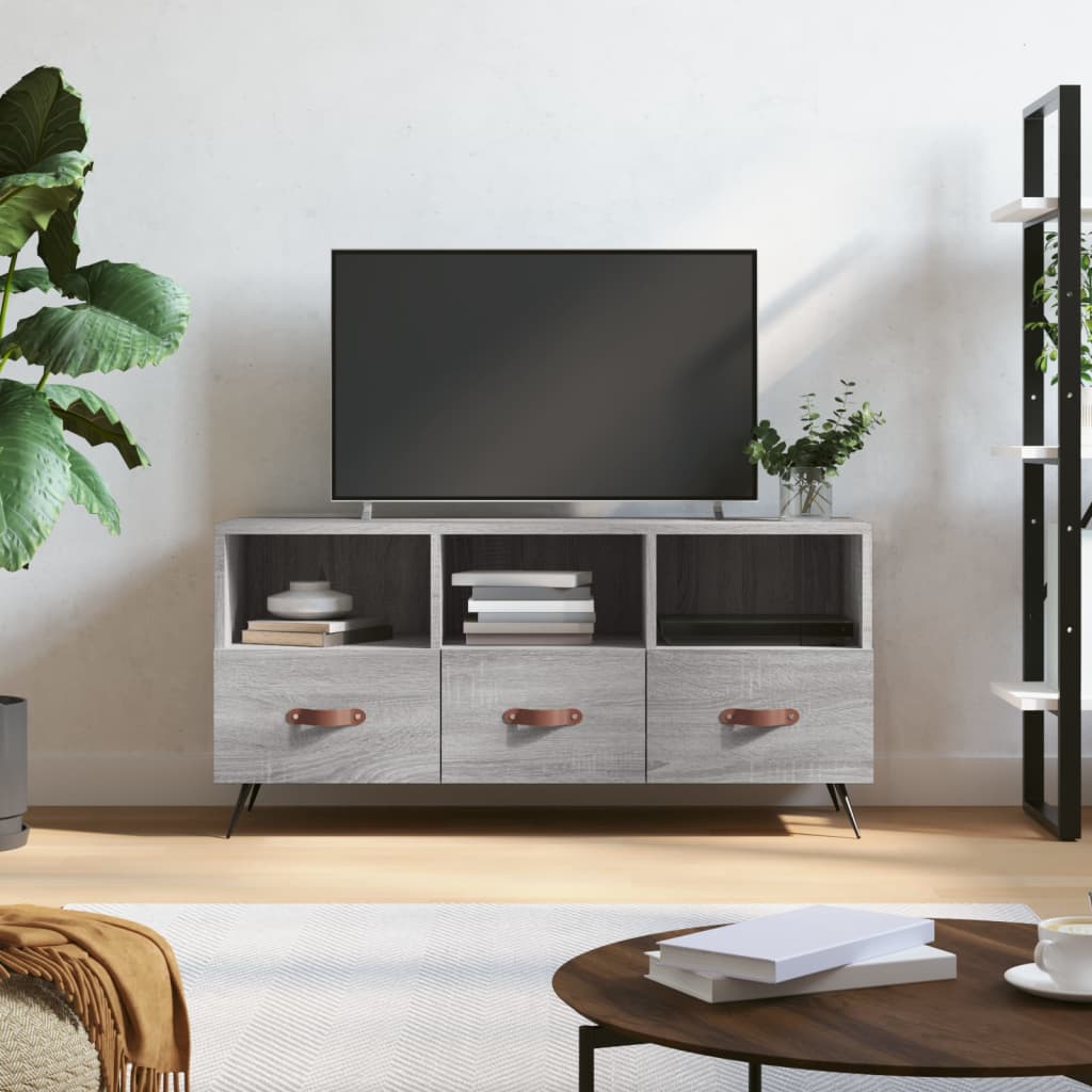 Vetonek Mueble de TV madera de ingeniería gris Sonoma 102x36x50 cm