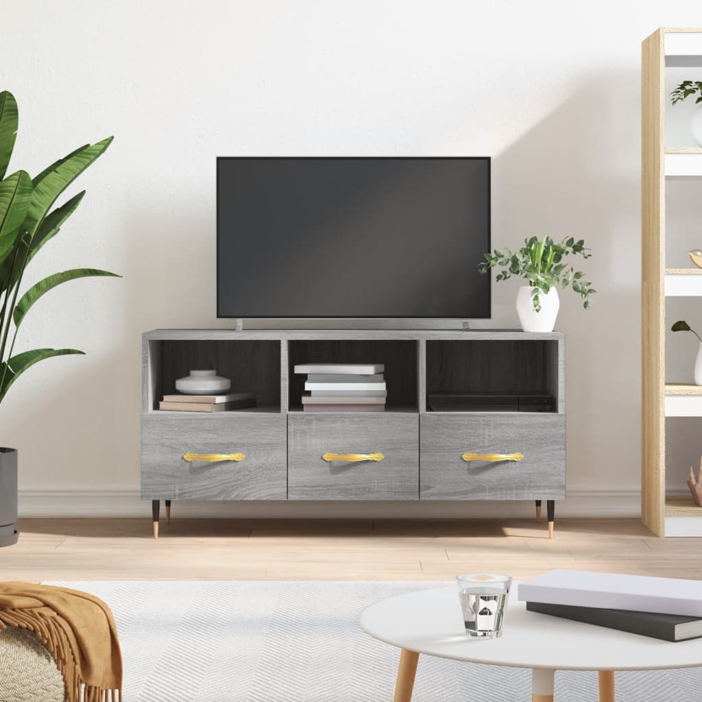 Vetonek Mueble de TV madera de ingeniería gris Sonoma 102x36x50 cm