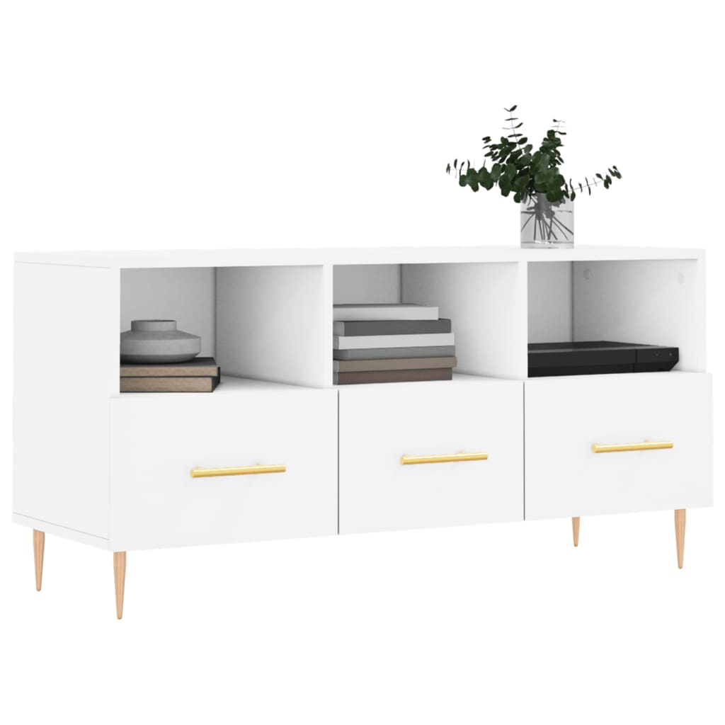 TV furniture white engineering wood 102x36x50 cm