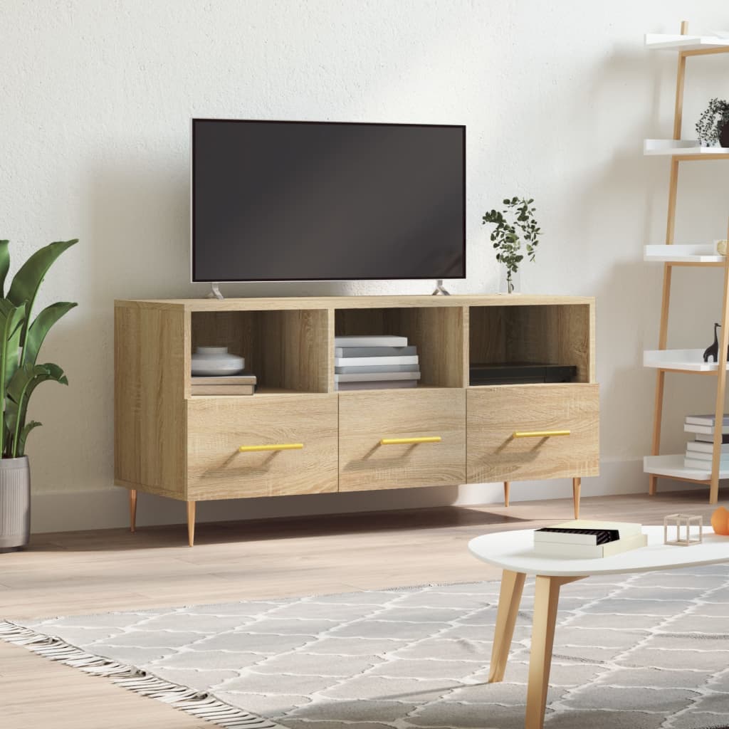 Vetonek Mueble de TV madera de ingeniería roble Sonoma 102x36x50 cm