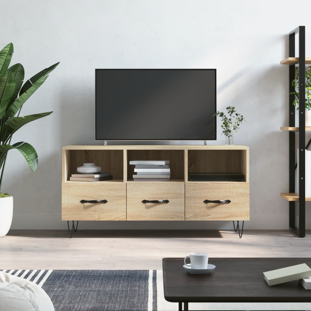 Vetonek Mueble de TV madera de ingeniería roble Sonoma 102x36x50 cm