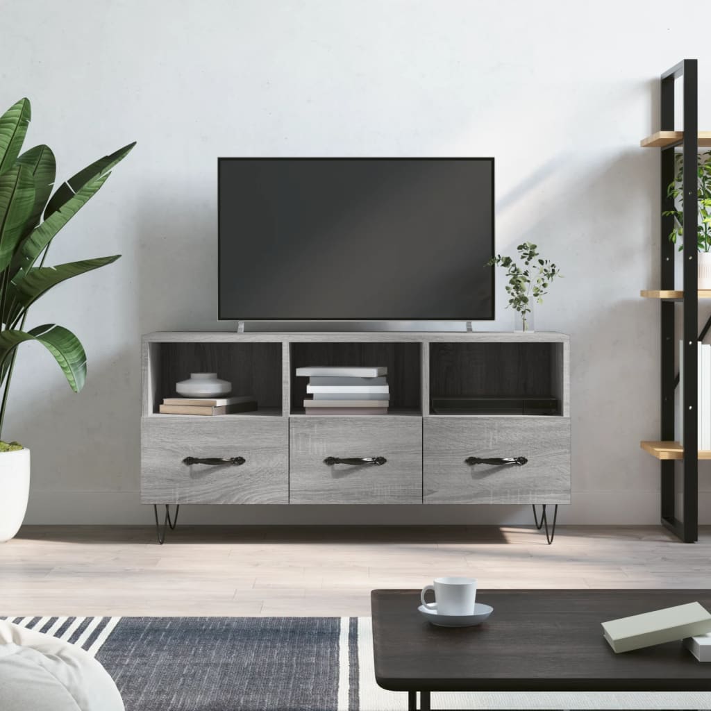 Vetonek Mueble de TV madera de ingeniería gris Sonoma 102x36x50 cm