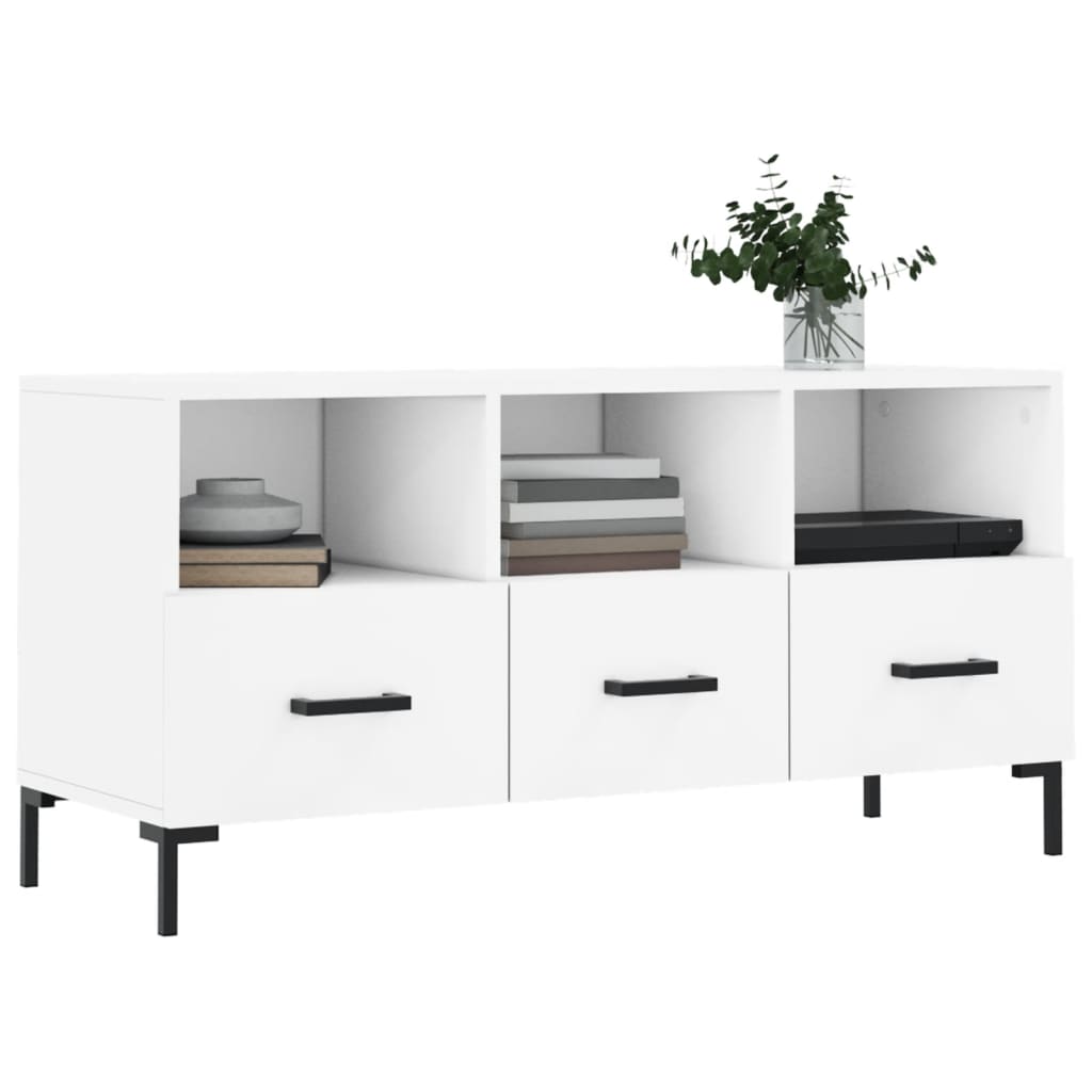 TV furniture white engineering wood 102x36x50 cm