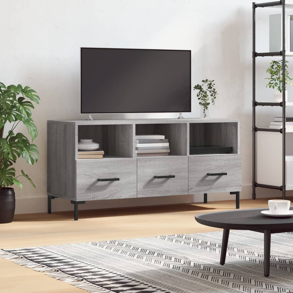 Vetonek Mueble de TV madera de ingeniería gris Sonoma 102x36x50 cm