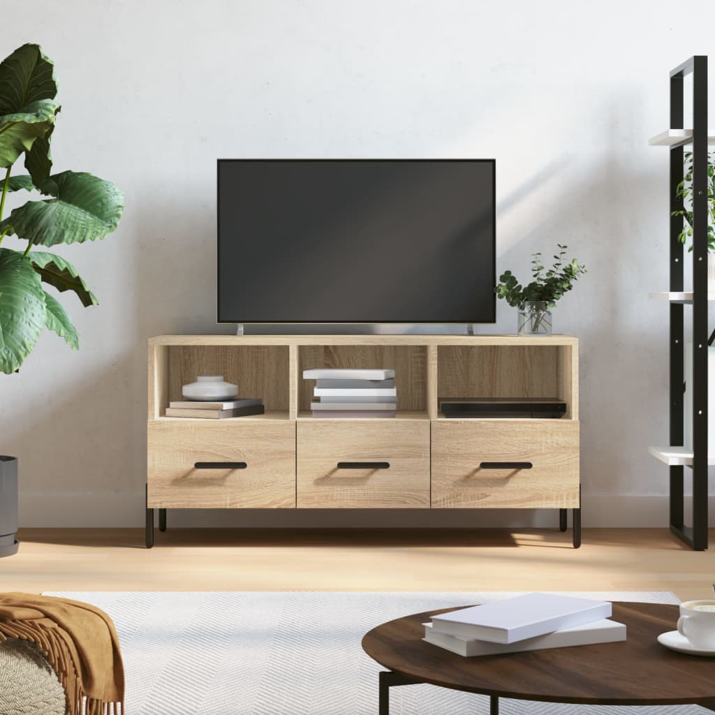 Vetonek Mueble de TV madera de ingeniería roble Sonoma 102x36x50 cm